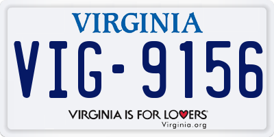 VA license plate VIG9156
