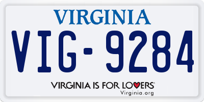 VA license plate VIG9284