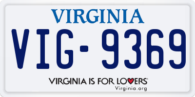 VA license plate VIG9369
