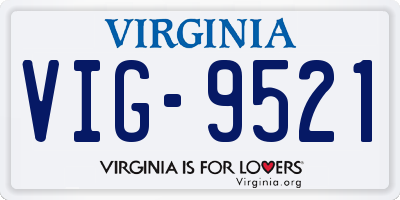 VA license plate VIG9521