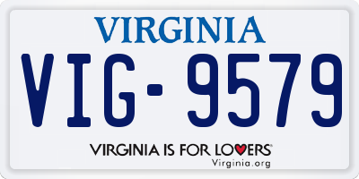 VA license plate VIG9579