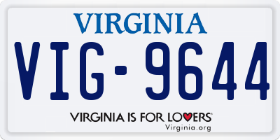 VA license plate VIG9644