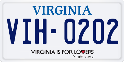 VA license plate VIH0202