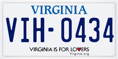 VA license plate VIH0434