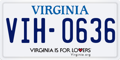 VA license plate VIH0636