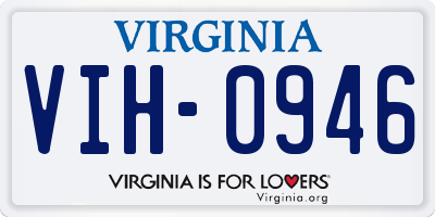 VA license plate VIH0946