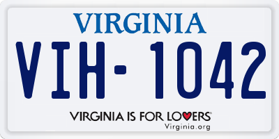 VA license plate VIH1042