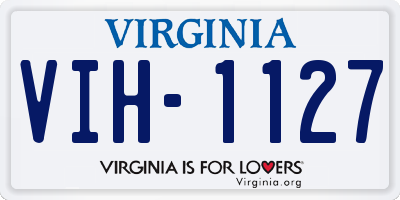 VA license plate VIH1127