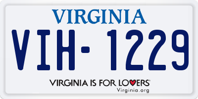 VA license plate VIH1229