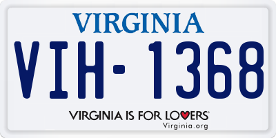 VA license plate VIH1368