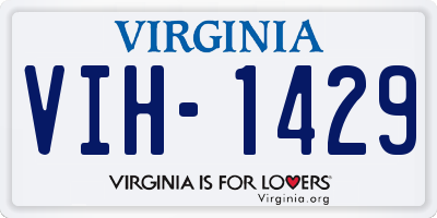 VA license plate VIH1429