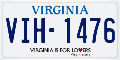VA license plate VIH1476