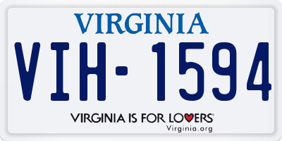 VA license plate VIH1594