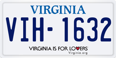VA license plate VIH1632