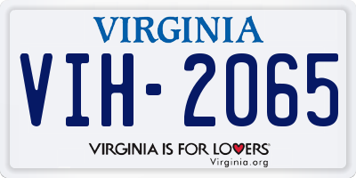 VA license plate VIH2065