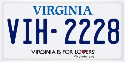 VA license plate VIH2228