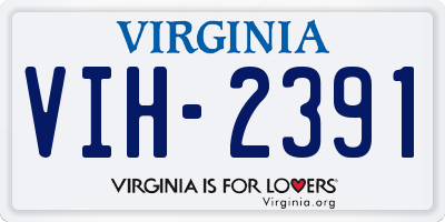 VA license plate VIH2391