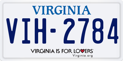 VA license plate VIH2784