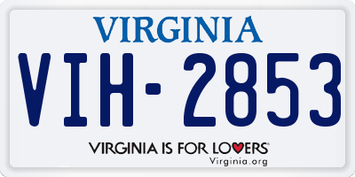 VA license plate VIH2853