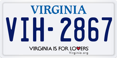 VA license plate VIH2867