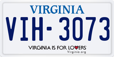 VA license plate VIH3073