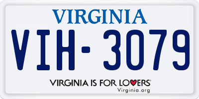 VA license plate VIH3079