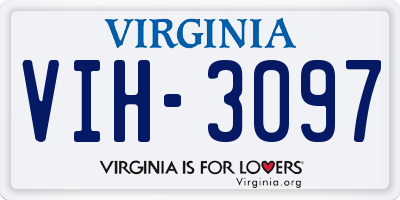 VA license plate VIH3097