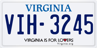 VA license plate VIH3245