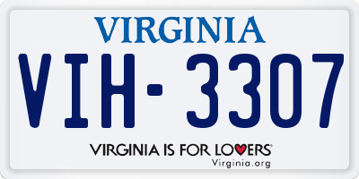 VA license plate VIH3307