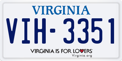 VA license plate VIH3351