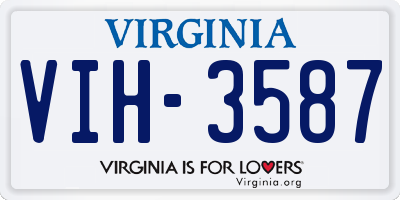 VA license plate VIH3587