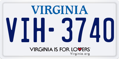 VA license plate VIH3740
