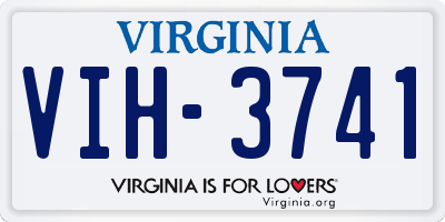 VA license plate VIH3741