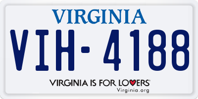 VA license plate VIH4188