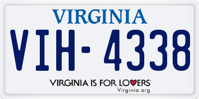 VA license plate VIH4338
