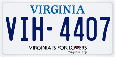 VA license plate VIH4407