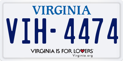 VA license plate VIH4474