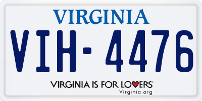 VA license plate VIH4476