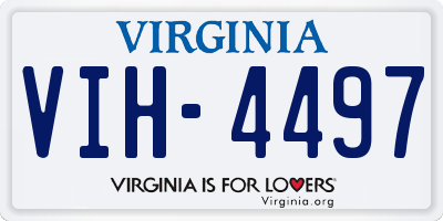 VA license plate VIH4497