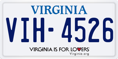 VA license plate VIH4526