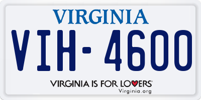 VA license plate VIH4600