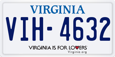VA license plate VIH4632