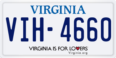 VA license plate VIH4660