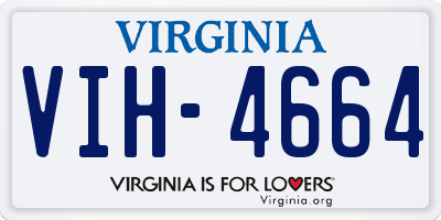 VA license plate VIH4664