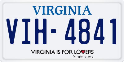 VA license plate VIH4841