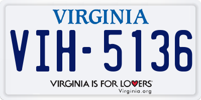 VA license plate VIH5136