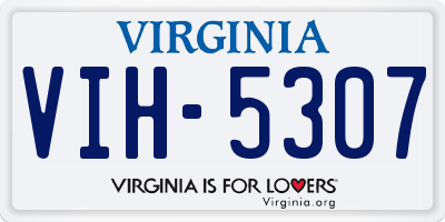 VA license plate VIH5307