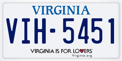 VA license plate VIH5451