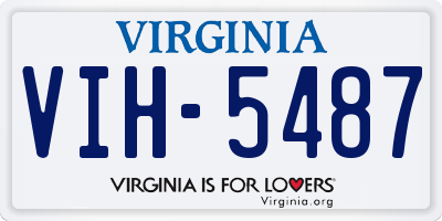 VA license plate VIH5487