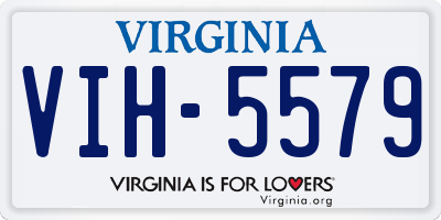 VA license plate VIH5579